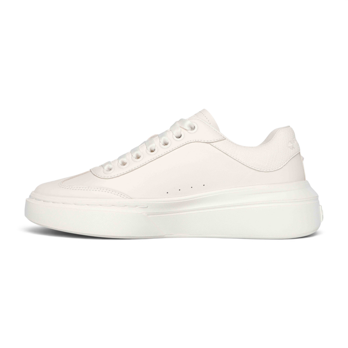 FRG Cordova Classic all bright white leather sneaker with a chunky platform sole and side lace-up detail