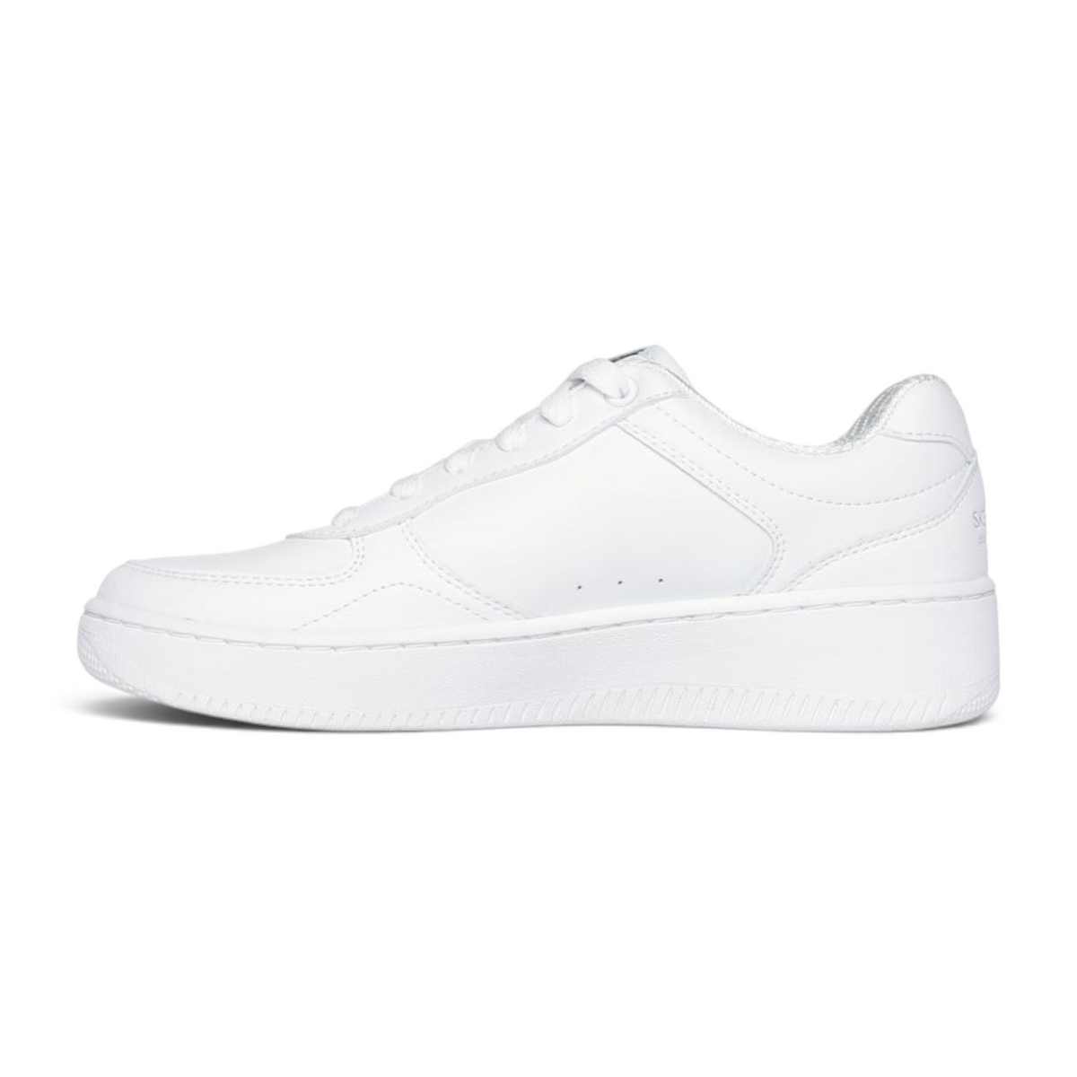 FRG Skechers Sport Court 2.0 white lace-up sneakers with duraleather upper and cushioned memory foam insole