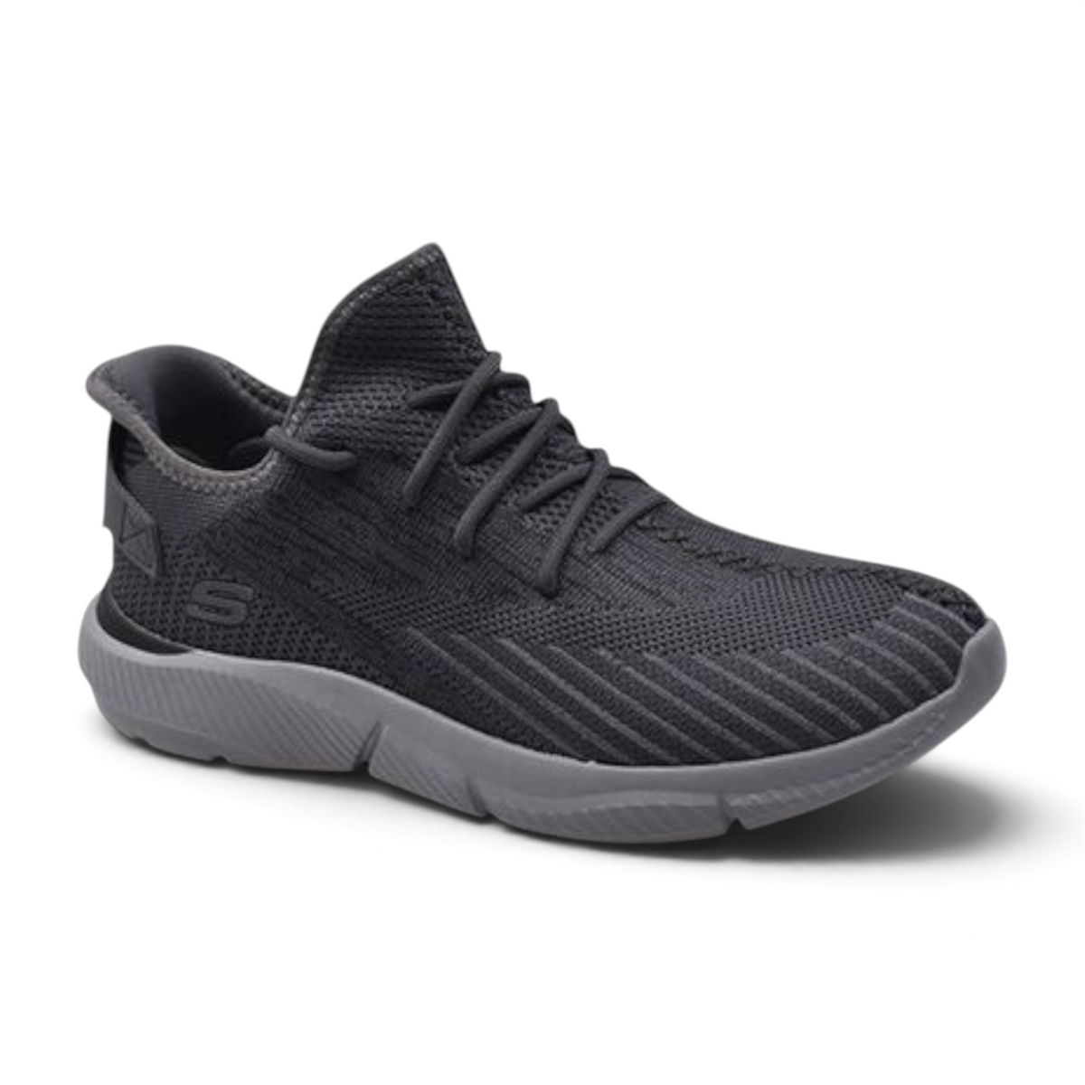 FRG Skechers Ingram charcoal mid-top sneaker with breathable mesh upper and cushioned memory foam insole