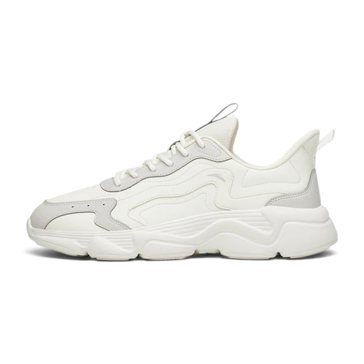 FRG men's casual lifestyle sneakers in white with grey accents and a chunky sole design
