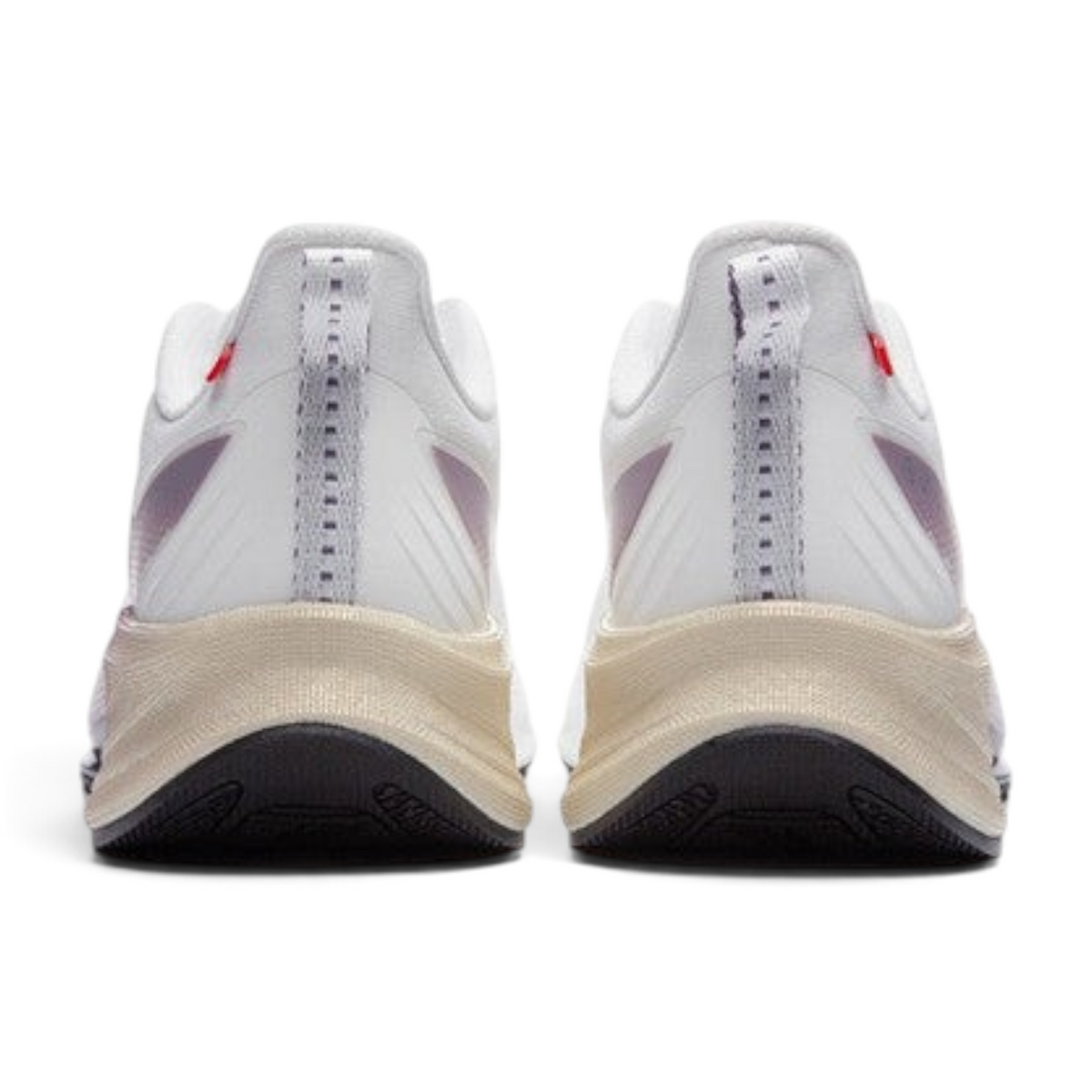 FRG ANTA Rocket 6 running shoes in white and purple with breathable mesh and NITROEDGE cushioning, rear view