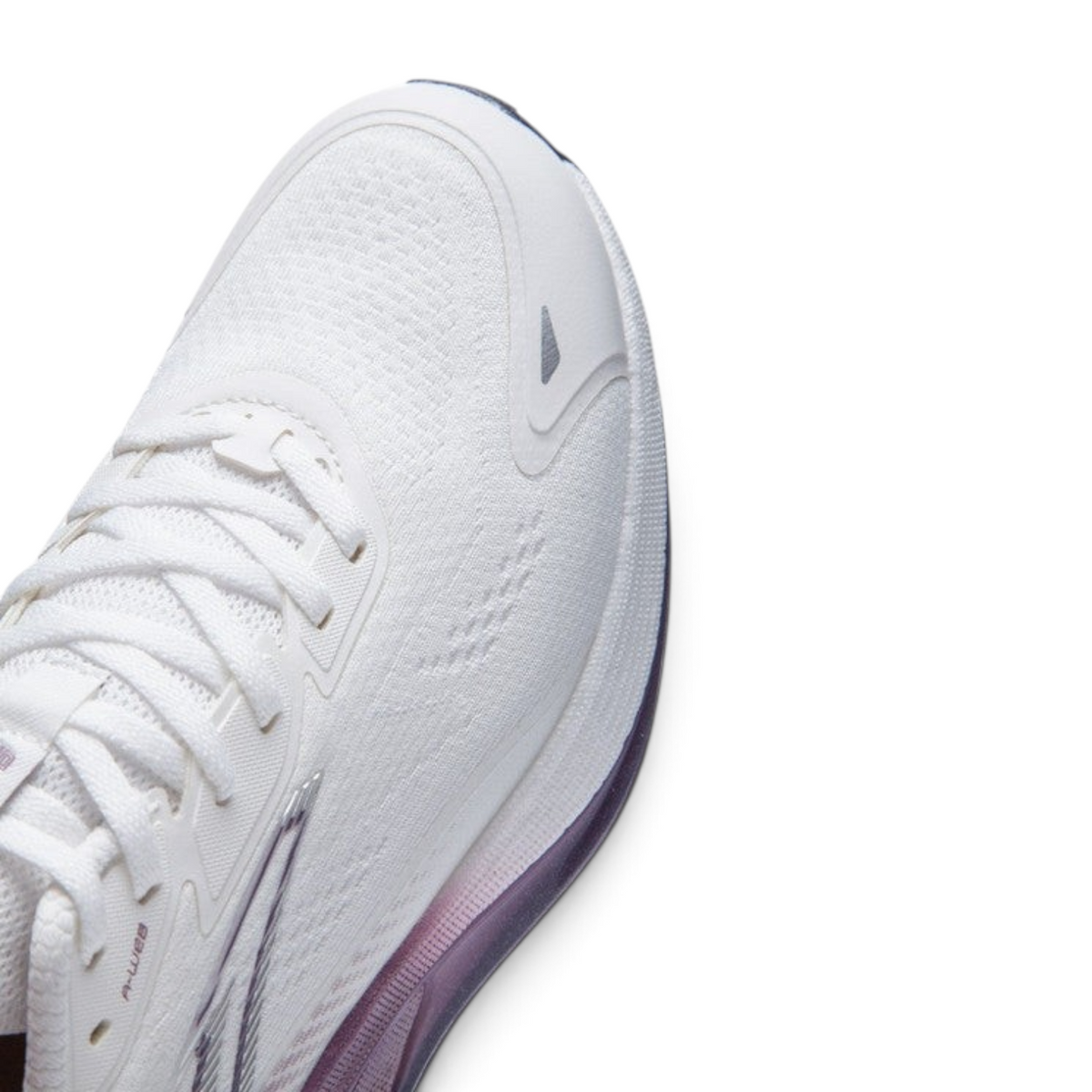 FRG ANTA Rocket 6 running shoe in white mesh with purple midsole detailing and lightweight performance design