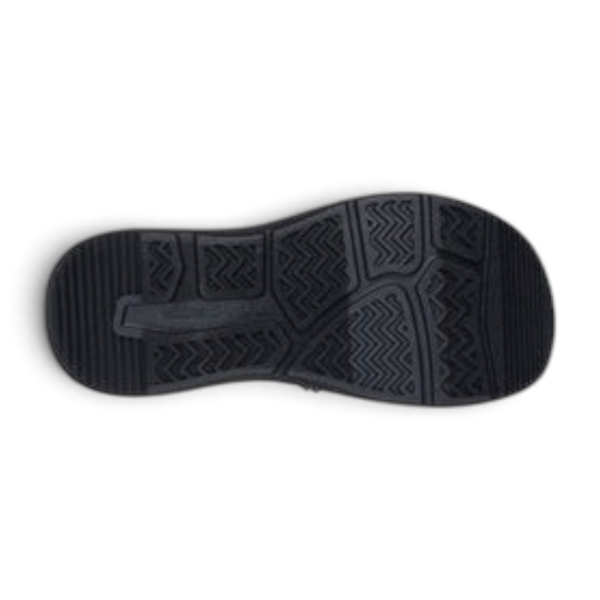 FRG Skechers Relaxed Fit Parson SD black sandal showing the textured rubber outsole tread pattern