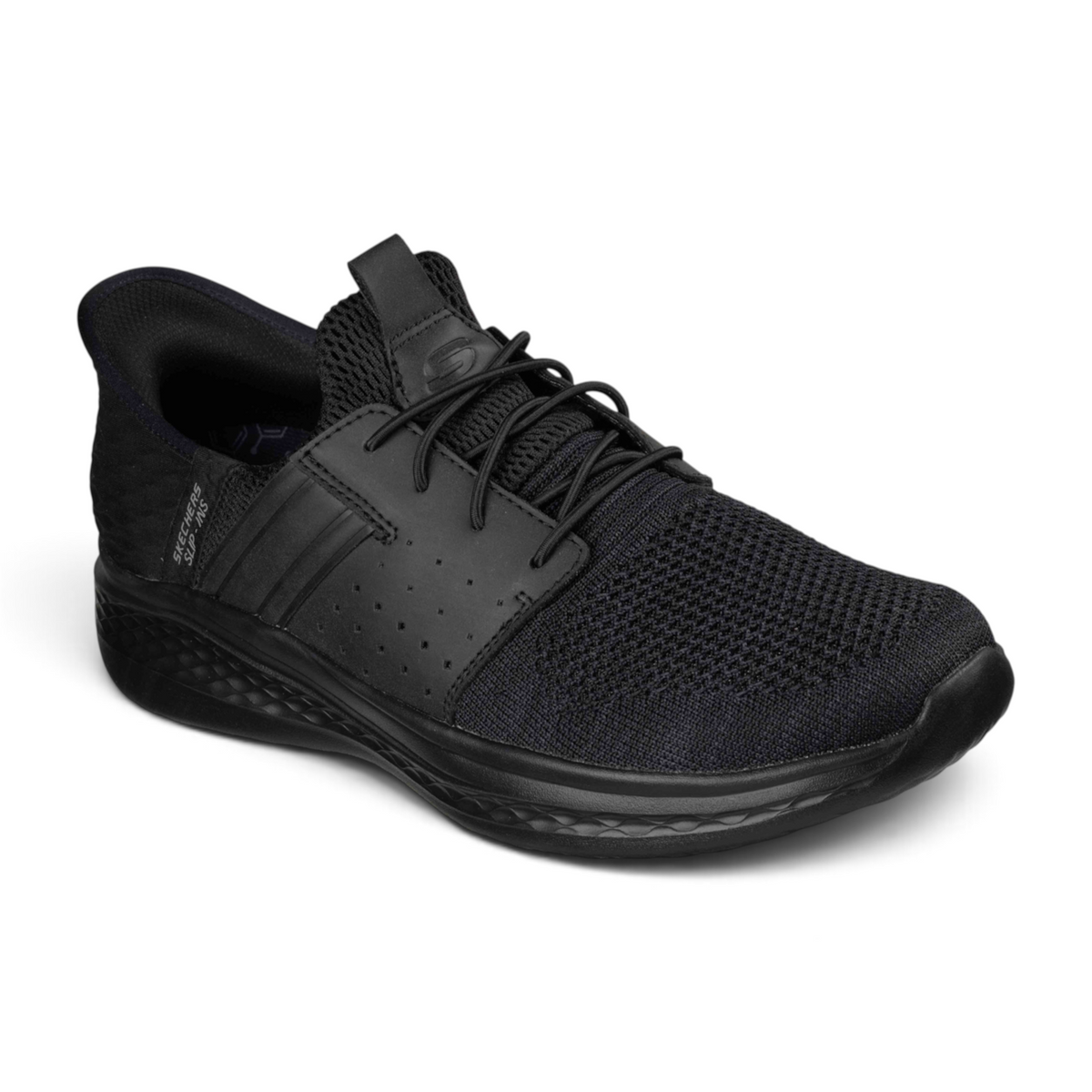 FRG SLADE ROYCE OCON black slip-on athletic sneaker with breathable mesh upper and cushioned sole
