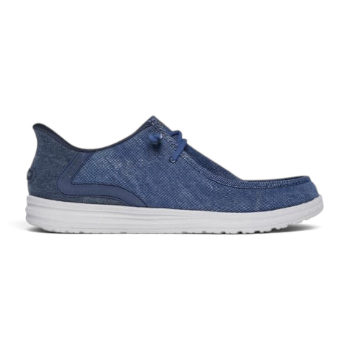FRG Melson Coronado blue denim slip-on shoe with white rubber sole and casual low-top design