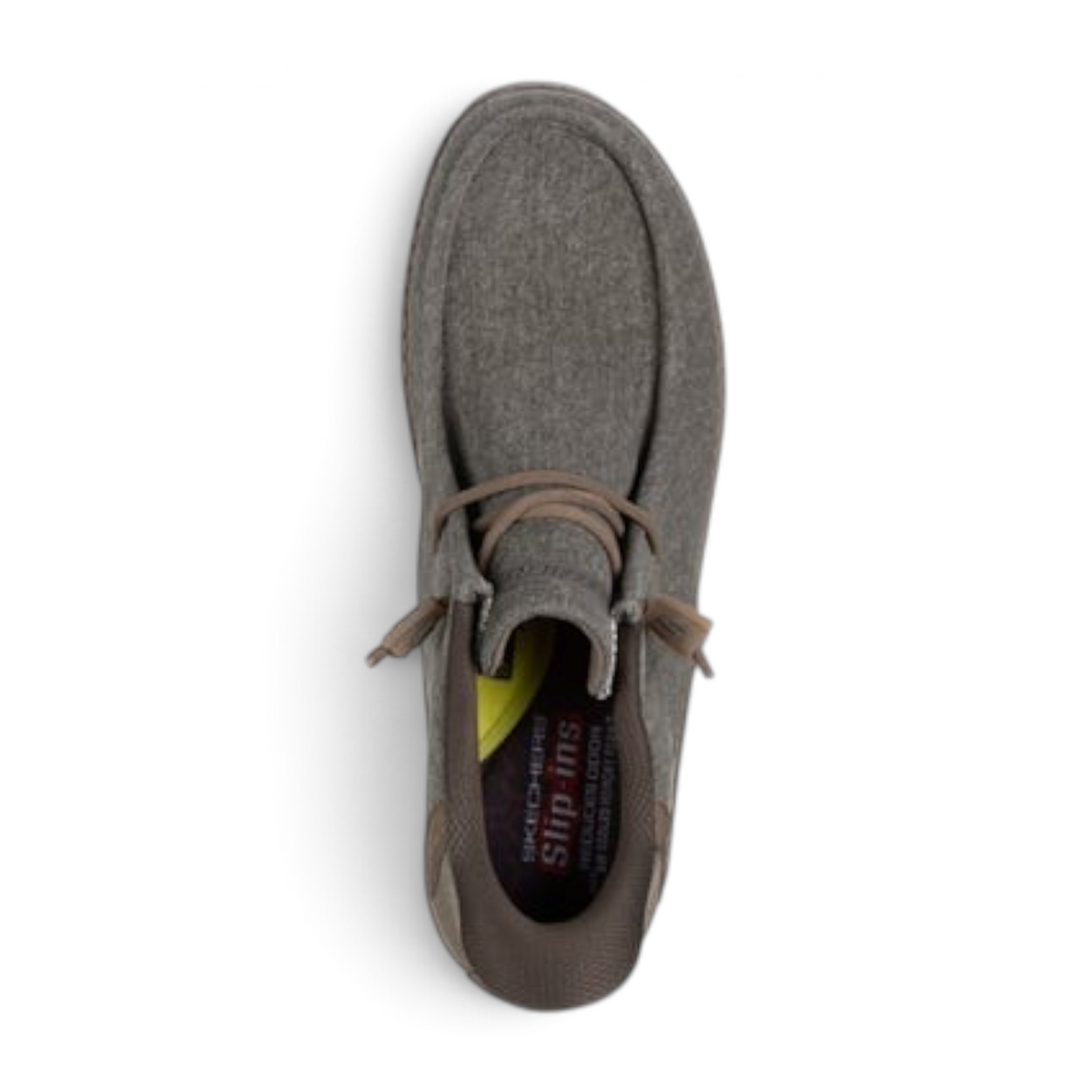 FRG Melson Coronado slip-on shoe in grey canvas with decorative laces and cushioned interior