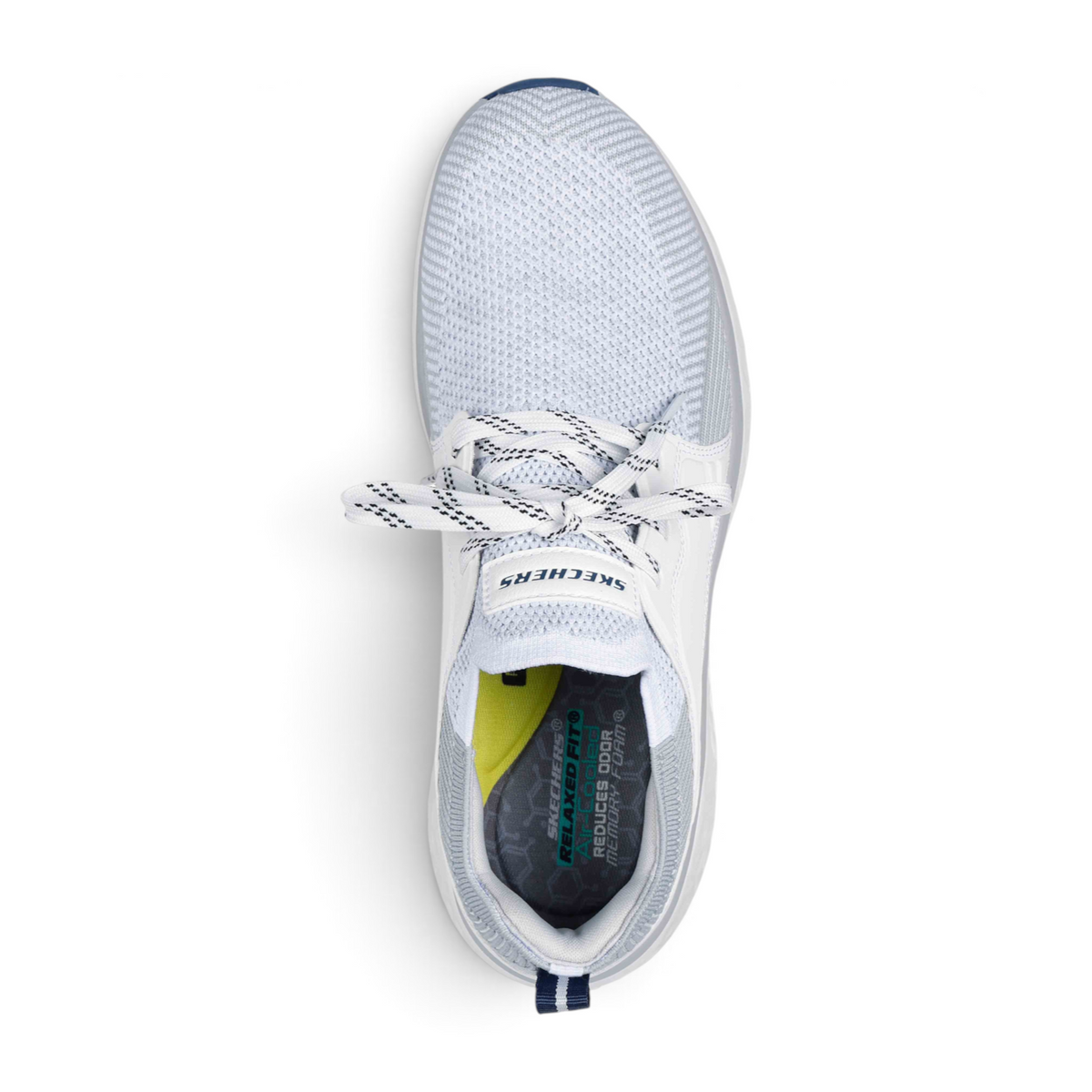 FRG LANCER DALTON white and grey athletic sneaker with lace-up closure and memory foam insole, top view