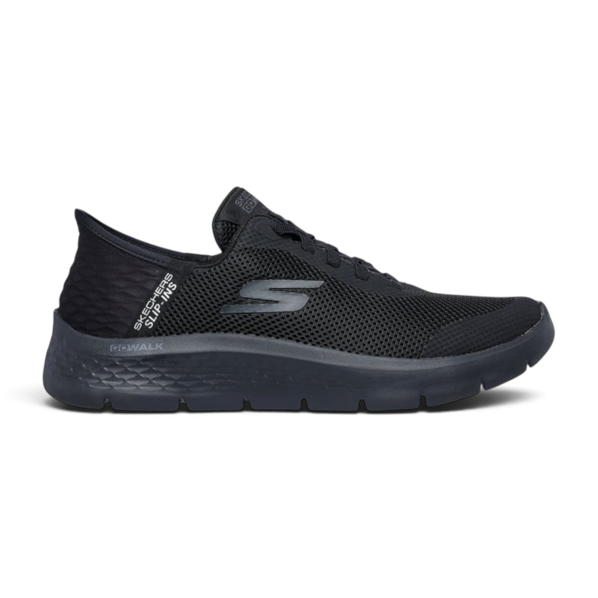 FRG Skechers GO WALK Flex Hands Up black slip-in sneakers with mesh upper and cushioned midsole