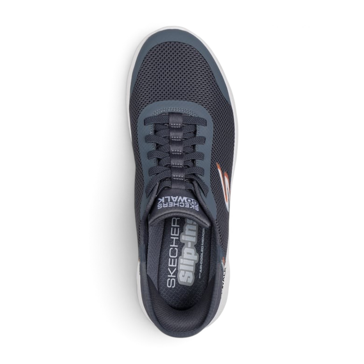 FRG Skechers GO WALK Flex Hands Up gray mesh slip-in sneaker with cushioned insole and lightweight midsole
