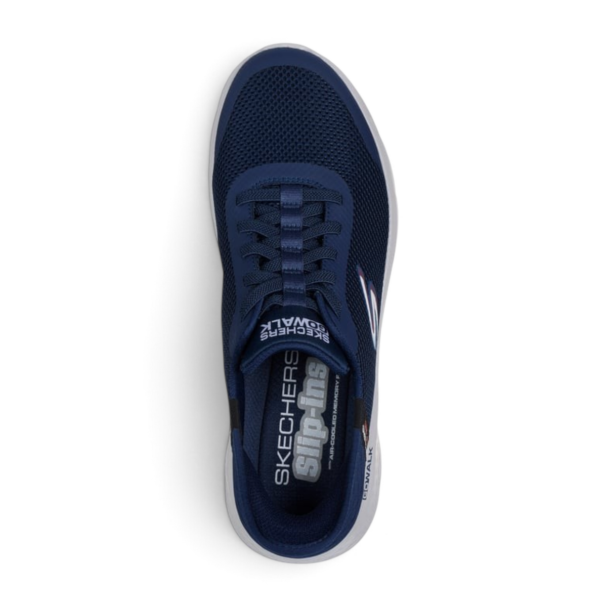 FRG Skechers GO WALK Flex Hands Up navy mesh slip-in sneakers with cushioned insole and lightweight midsole