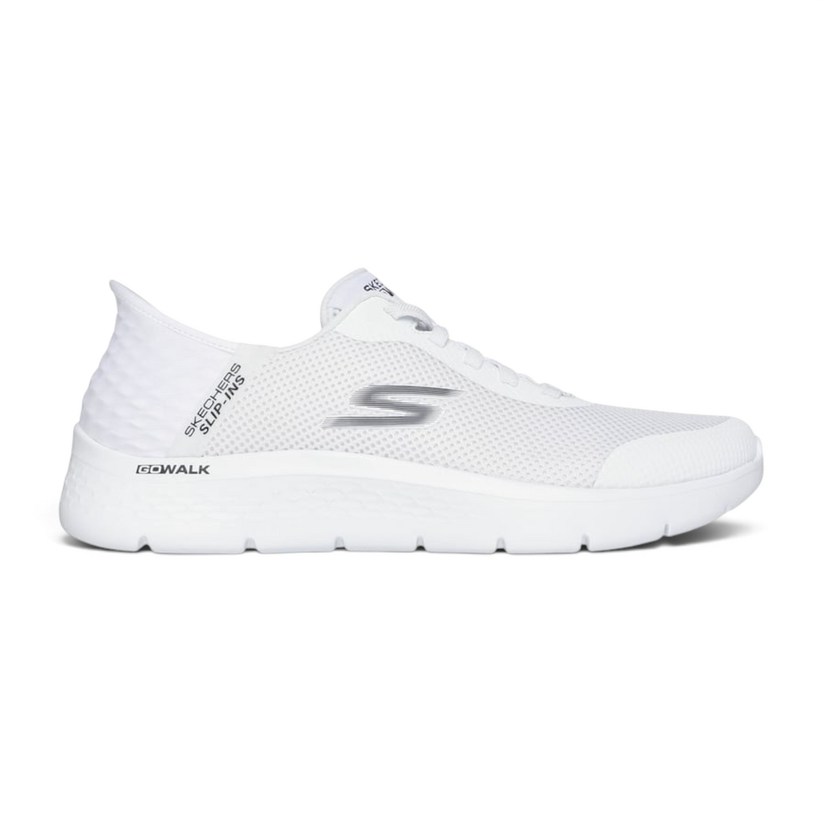 FRG Skechers GO WALK Flex Hands Up white slip-in sneaker with mesh upper and cushioned ULTRA GO midsole