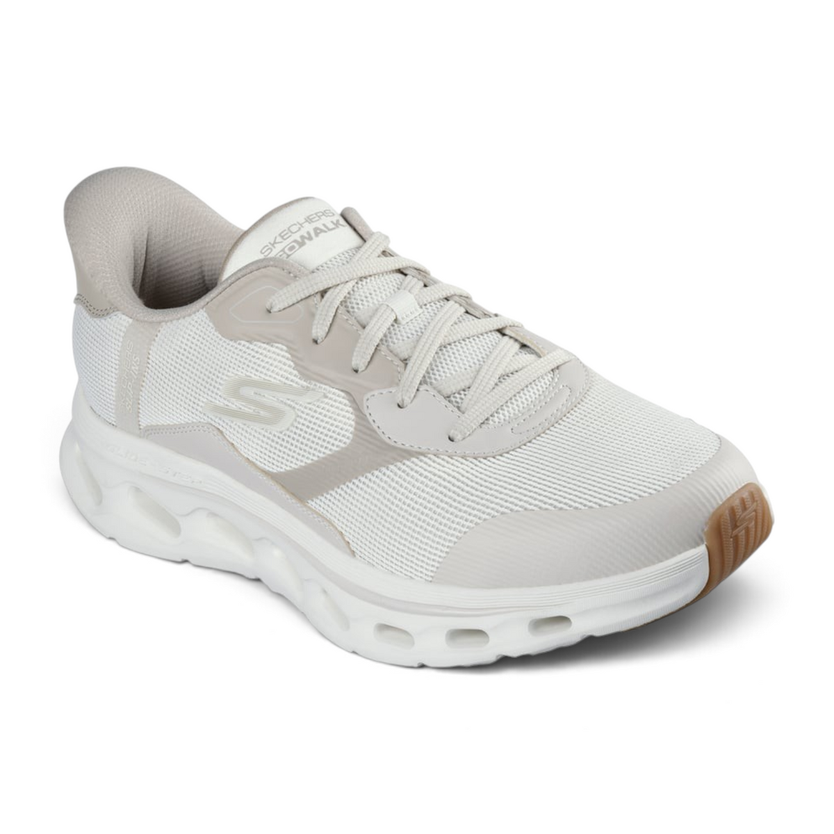 FRG Skechers GO WALK GLIDE STEP 2.0 ZAC off white slip-on athletic sneakers with breathable mesh and cushioned sole