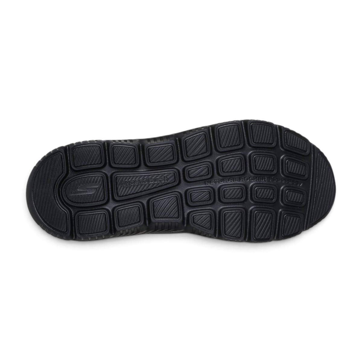 FRG Skechers GO WALK MAX CUSHIONING HYPER BURST ZOLTAR black walking shoe outsole with natural rocker technology