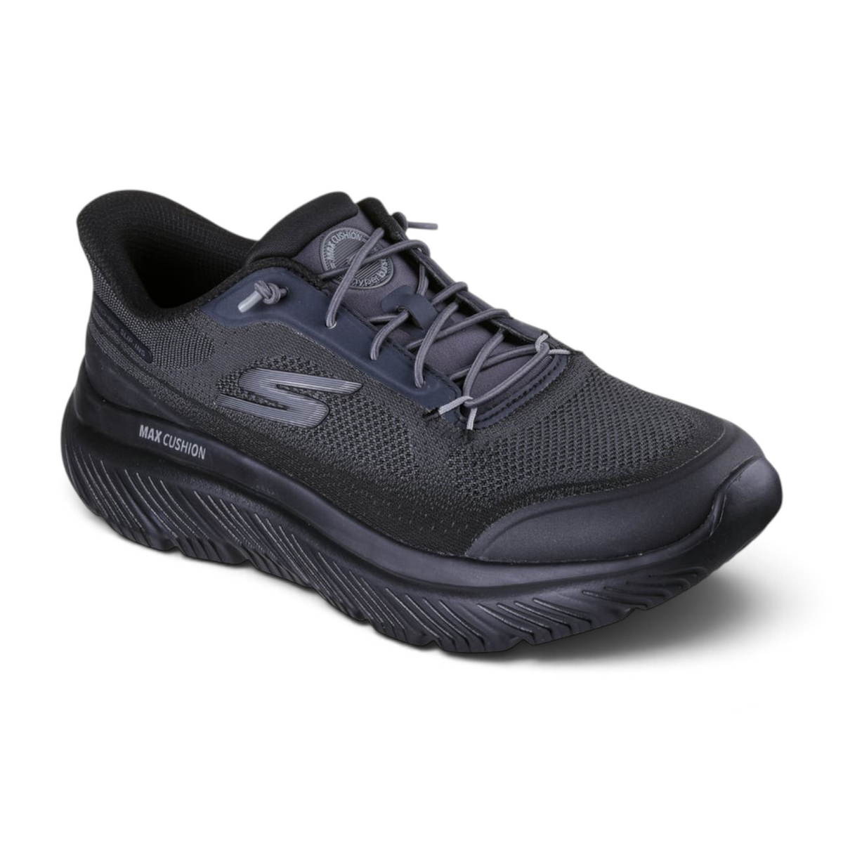 FRG Skechers GO WALK MAX CUSHIONING HYPER BURST ZOLTAR black lightweight walking shoe with mesh upper