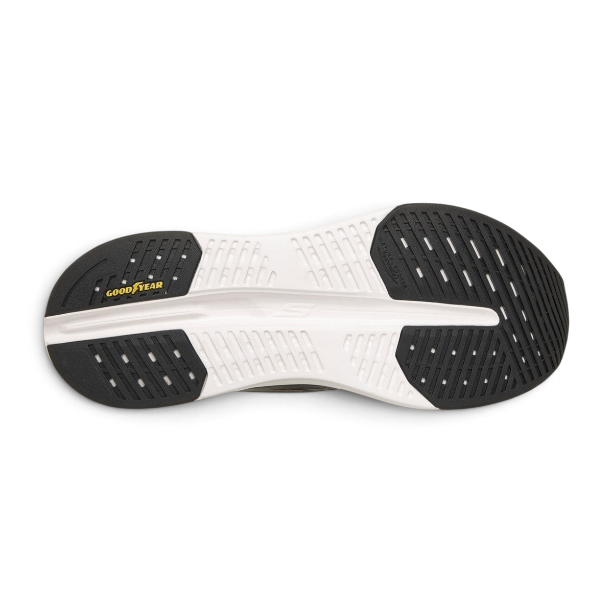FRG Skechers Max Cushioning performance shoe outsole with black rubber traction and white energy-returning foam