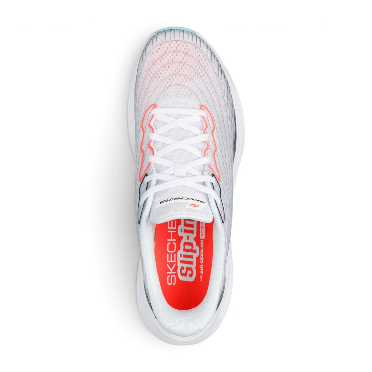 FRG Skechers Max Cushioning Glide-Step performance shoe in sapphire white with 3D-print upper and slip-in design