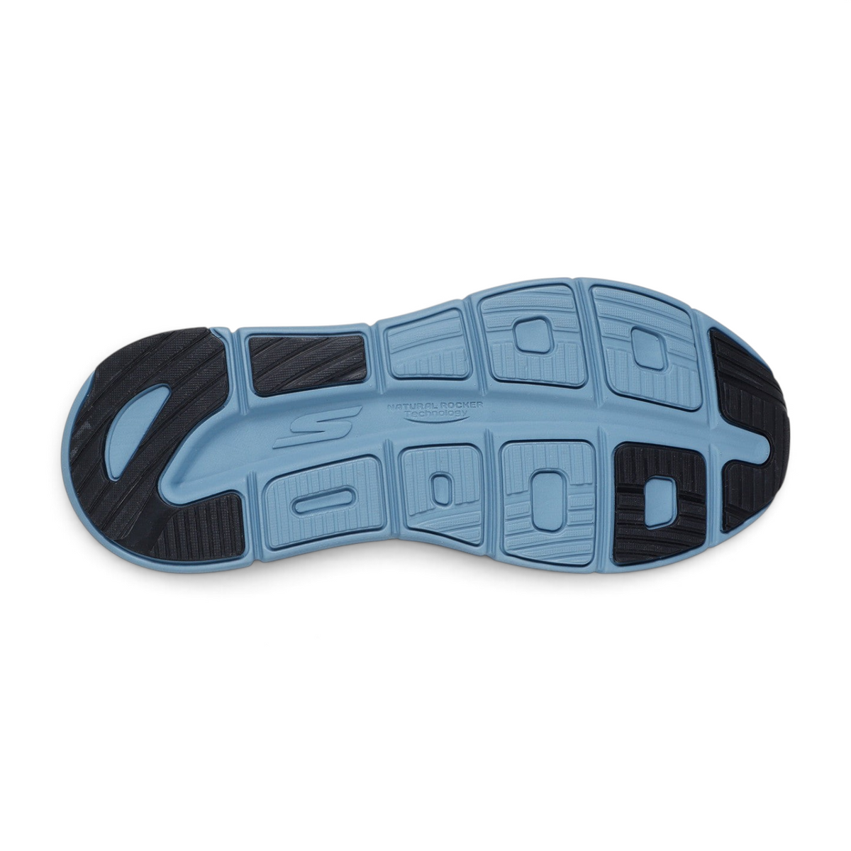 FRG Skechers Slip-ins Max Cushioning Premier 2.0 black running shoe outsole with blue and black Goodyear rubber tread