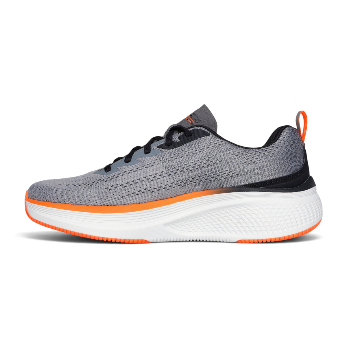 FRG GO RUN ELEVATE 2.0 Fluid Motion grey running shoe with orange accents and a white cushioned midsole