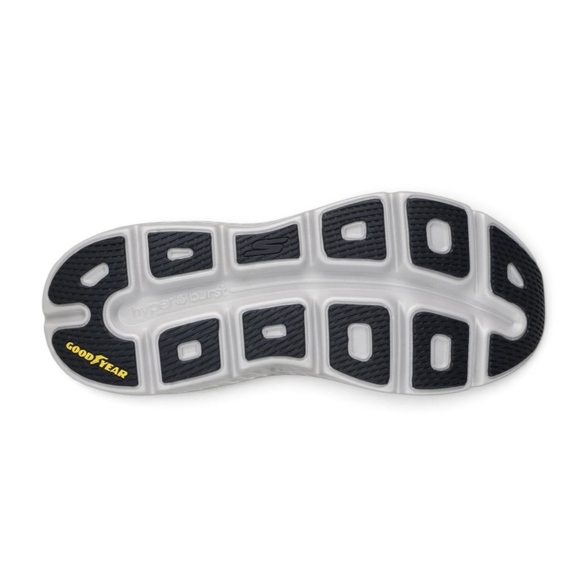 FRG Skechers Max Cushioning Hyper Craze 2.0 gray sneaker outsole with black Goodyear rubber traction pads