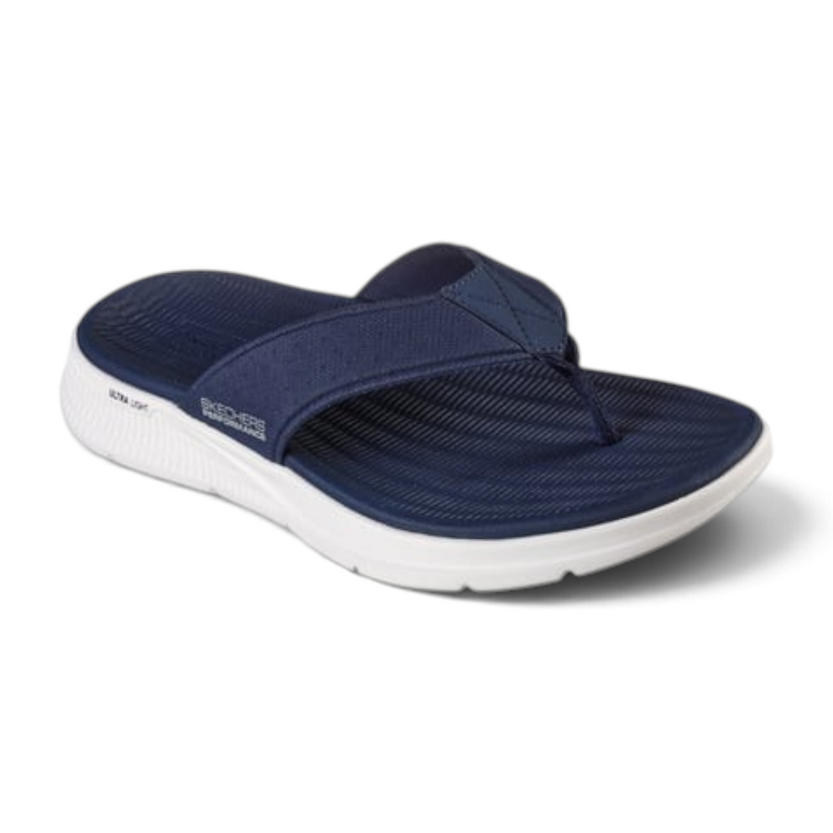 FRG Skechers Men On-The-GO GO Consistent navy blue thong sandal with white Ultra Light cushioned sole