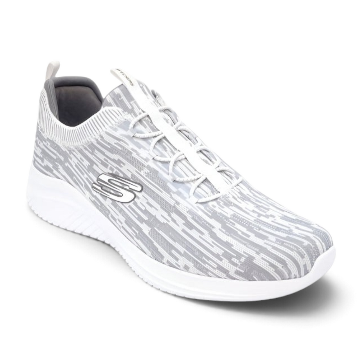 FRG Skechers Ultra Flex 3.0 grey and white patterned vegan slip-on sneaker with memory foam insole