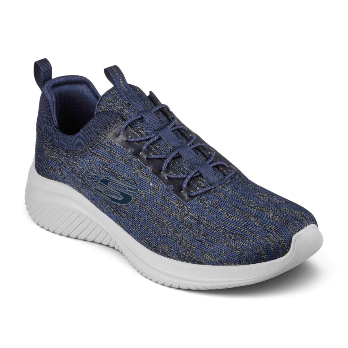 FRG Skechers Ultra Flex 3.0 navy blue vegan knit sneaker with air-cooled memory foam insole and white sole