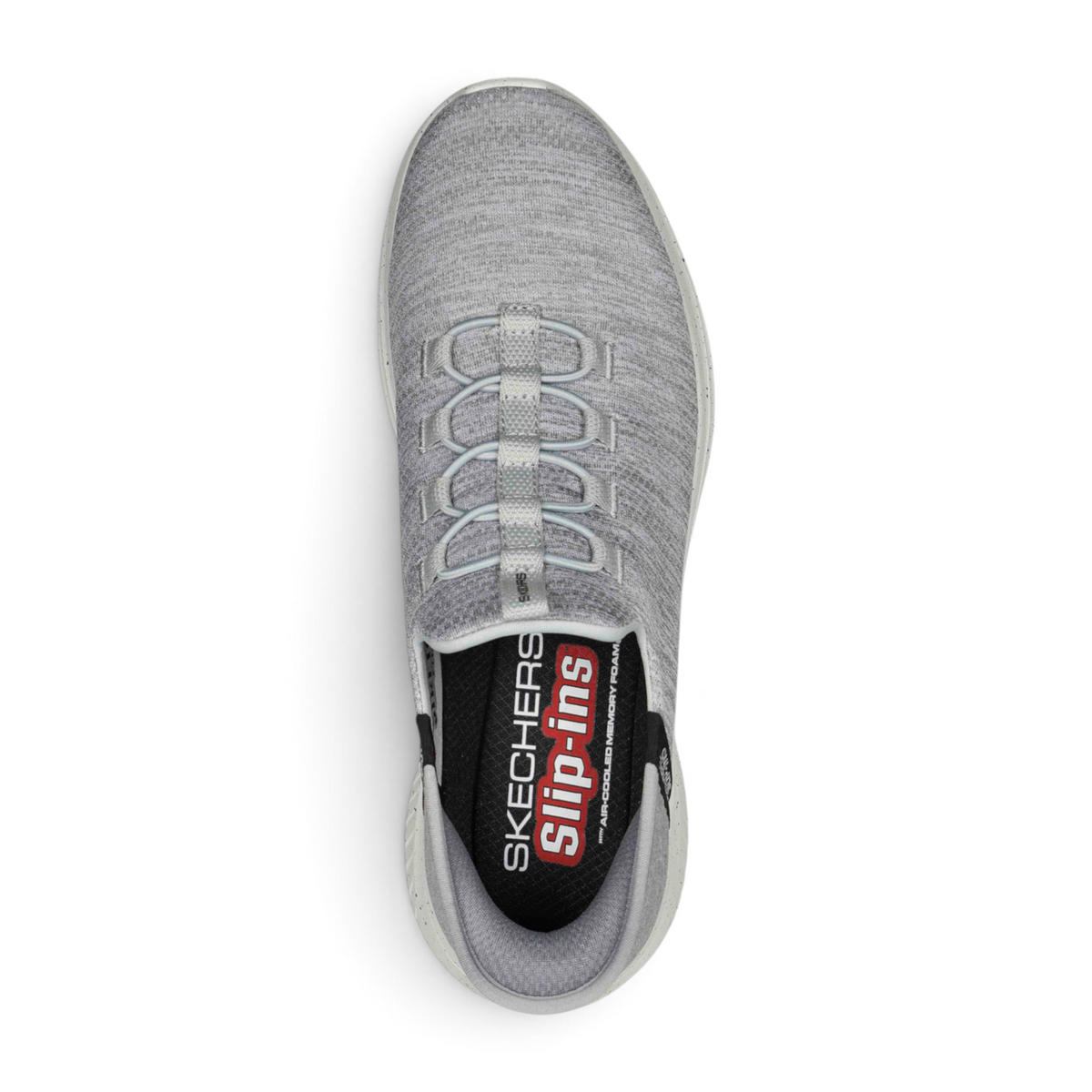 FRG Skechers Slip-ins Ultra Flex 3.0 grey jersey mesh sneaker with memory foam insole, top-down view