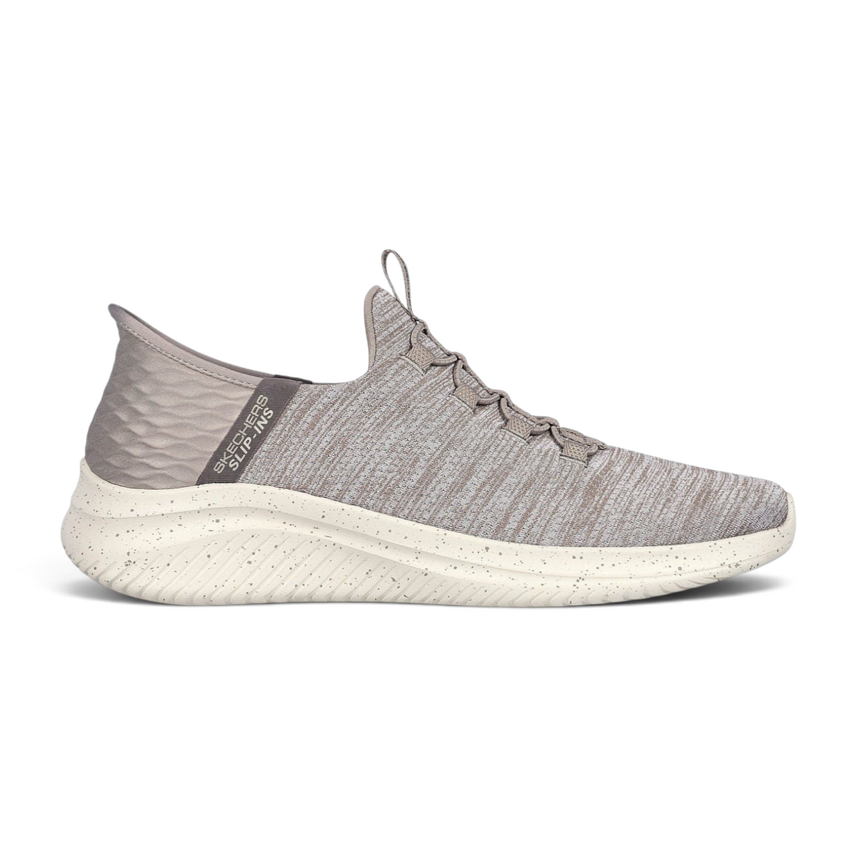 FRG Skechers Slip-ins Ultra Flex 3.0 grey jersey mesh sneaker with speckled white cushioned sole