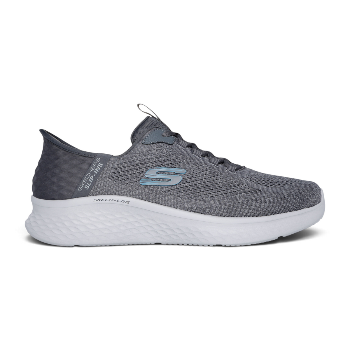 FRG Skechers Slip-ins Skech-Lite Pro Primebase grey mesh sneaker with white cushioned midsole and side logo