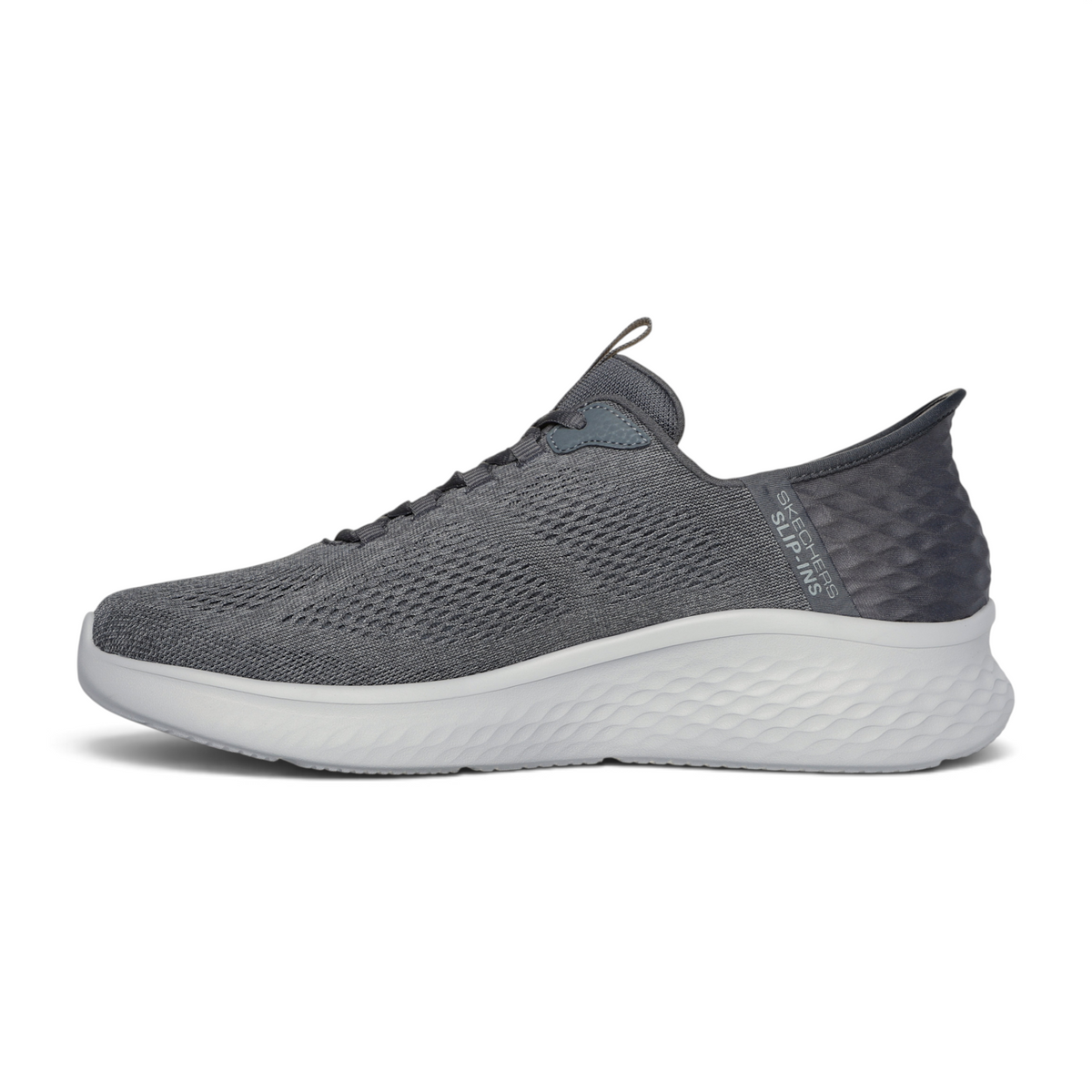 FRG Skechers Slip-ins Skech-Lite Pro Primebase grey athletic sneaker with breathable mesh and white cushioned sole