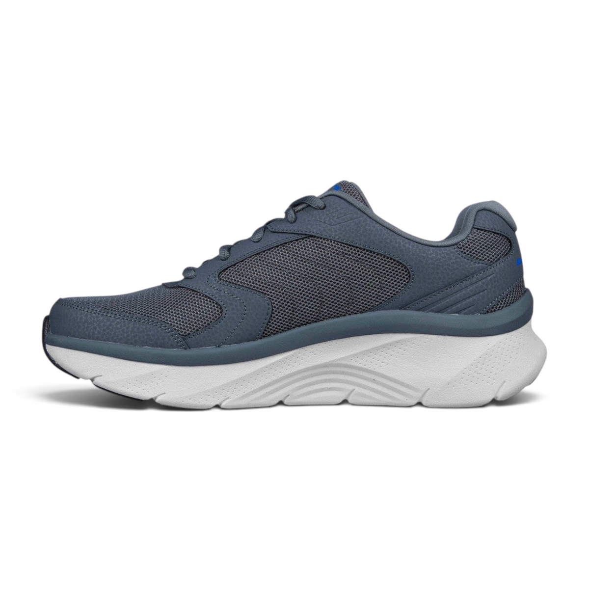 FRG ARCH FIT DLUX charcoal grey athletic sneaker with a thick white cushioned midsole and breathable mesh panels