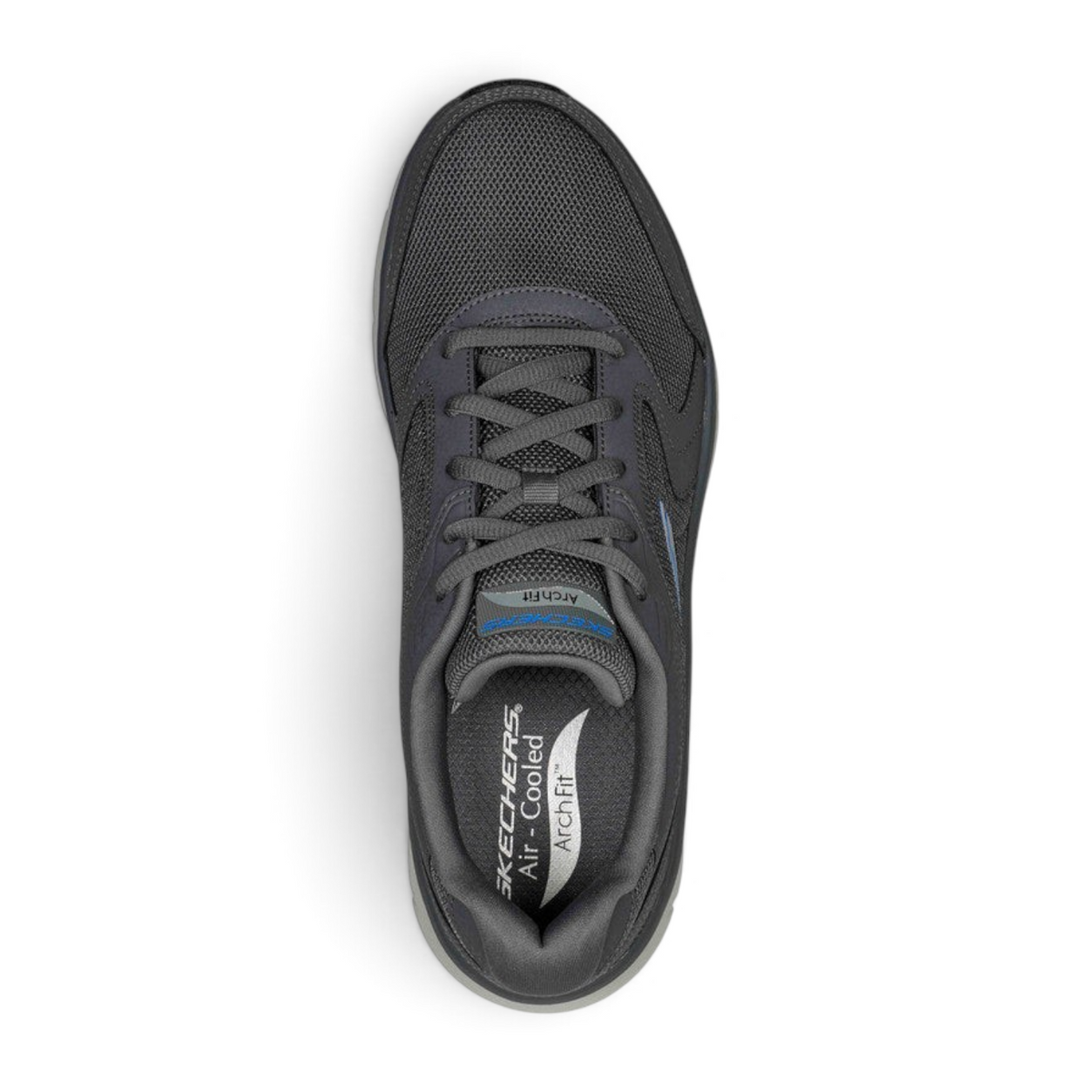 FRG ARCH FIT DLUX charcoal grey mesh walking sneaker with lace-up closure and cushioned arch support insole