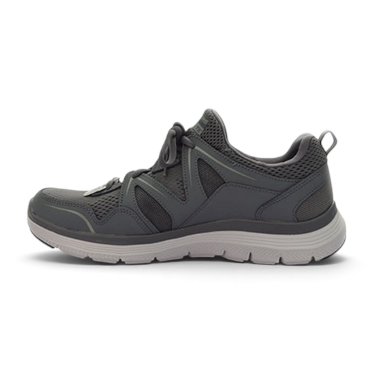 FRG Skechers Flex Advantage 4.0 charcoal lace-up athletic sneaker with breathable mesh and cushioned sole