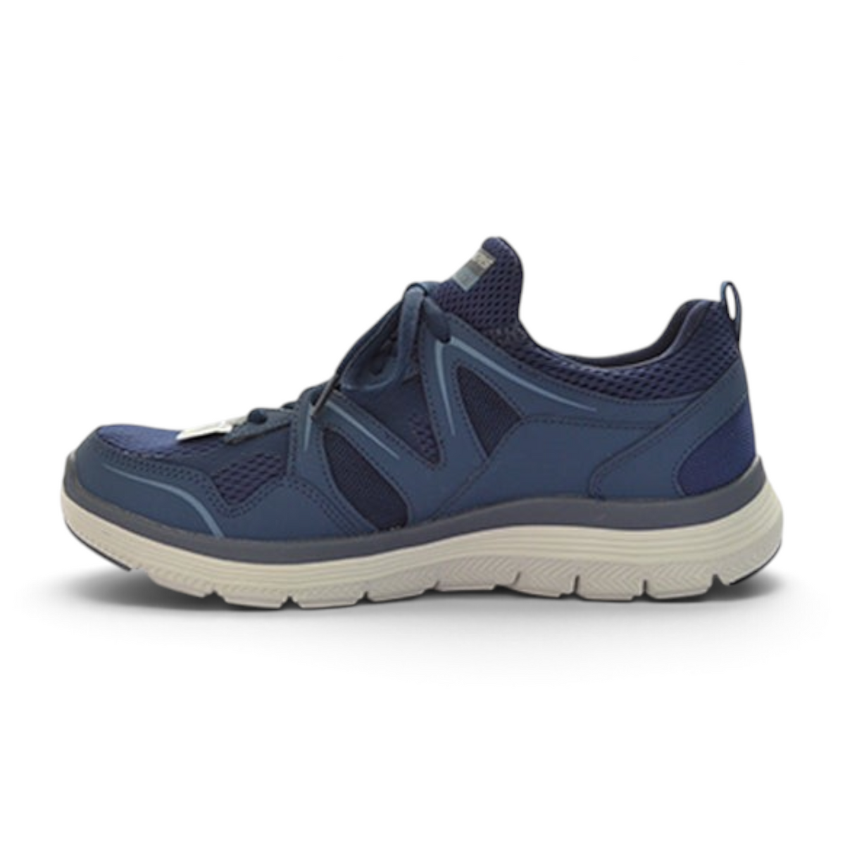 FRG Skechers Flex Advantage 4.0 navy blue lace-up athletic sneaker with breathable mesh and cushioned sole