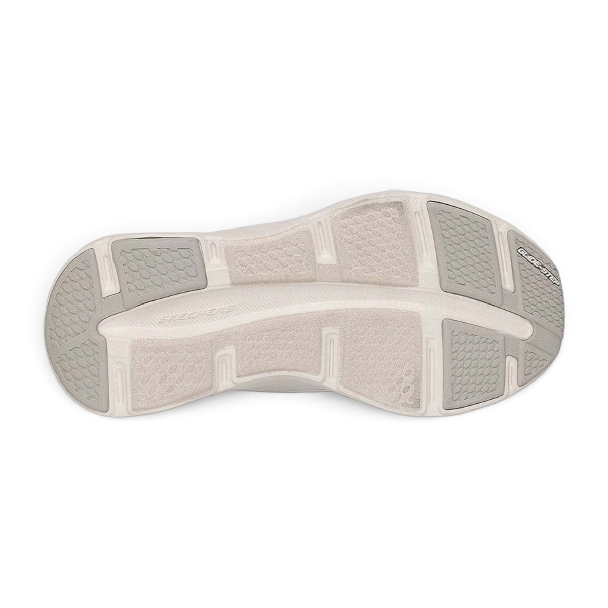FRG Skechers Glide-Step Altus natural trainer outsole with geometric cushioned tread pattern