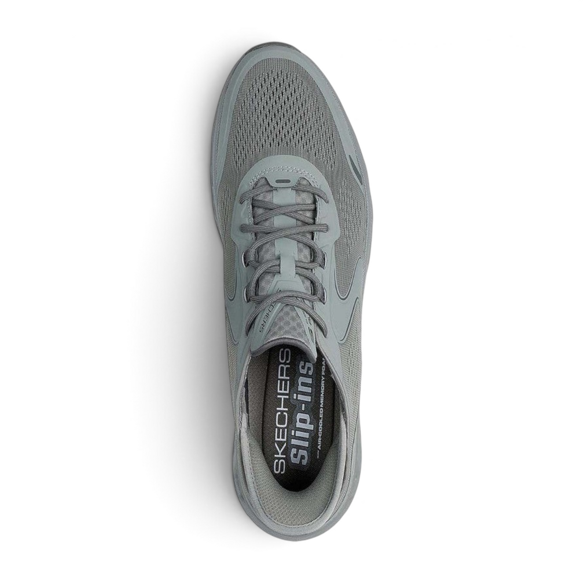 FRG Skechers Slip-ins Glide-Step Altus olive green lace-up trainer with engineered mesh and cushioned midsole