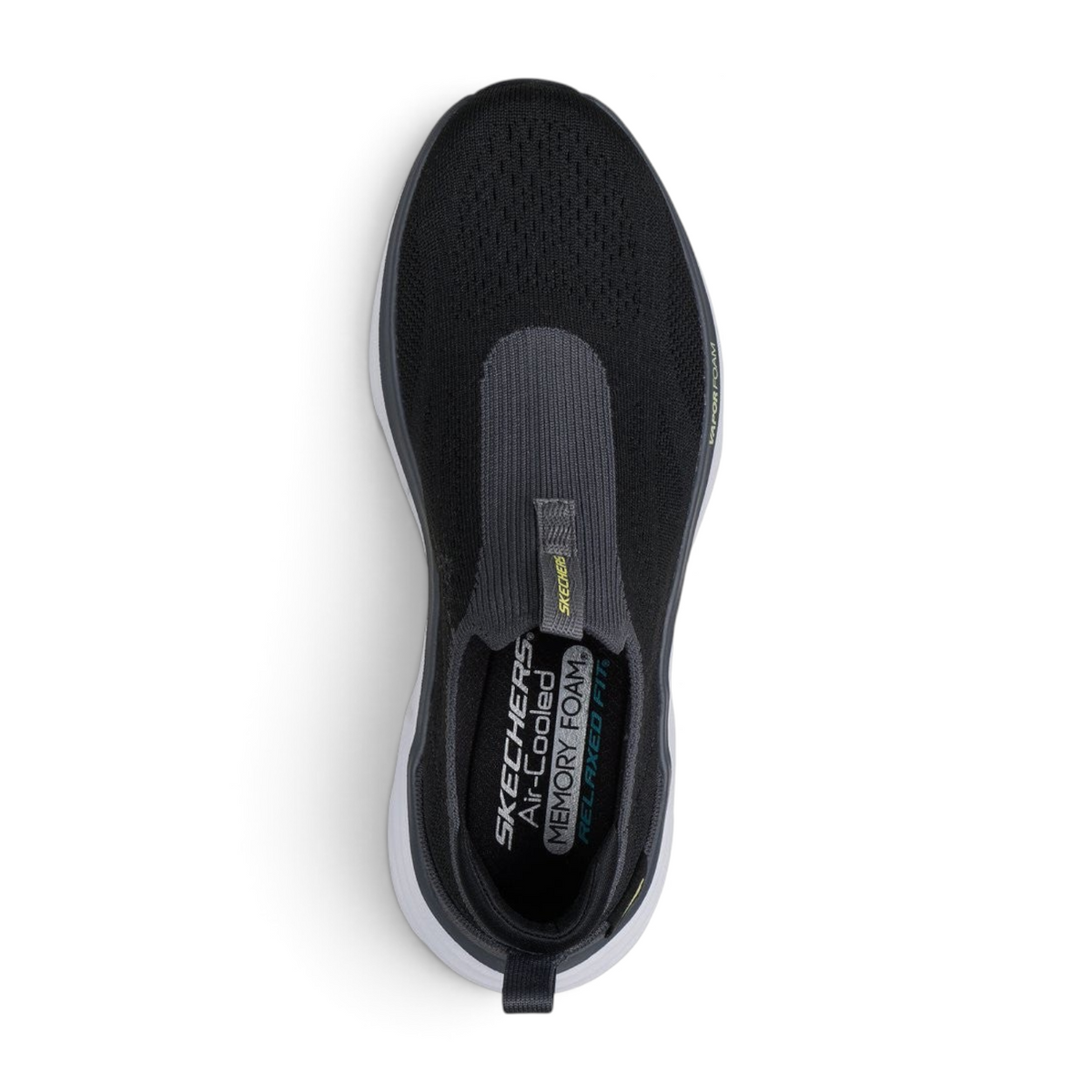 FRG Skechers D'Lux Vapor Hevell black slip-on sneaker with breathable mesh and cushioned Vapor Foam sole