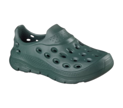 FRG Men Foamies Arch Fit Go Foam 1 in dark green with a sculpted, breathable, and contoured vegan foam design.