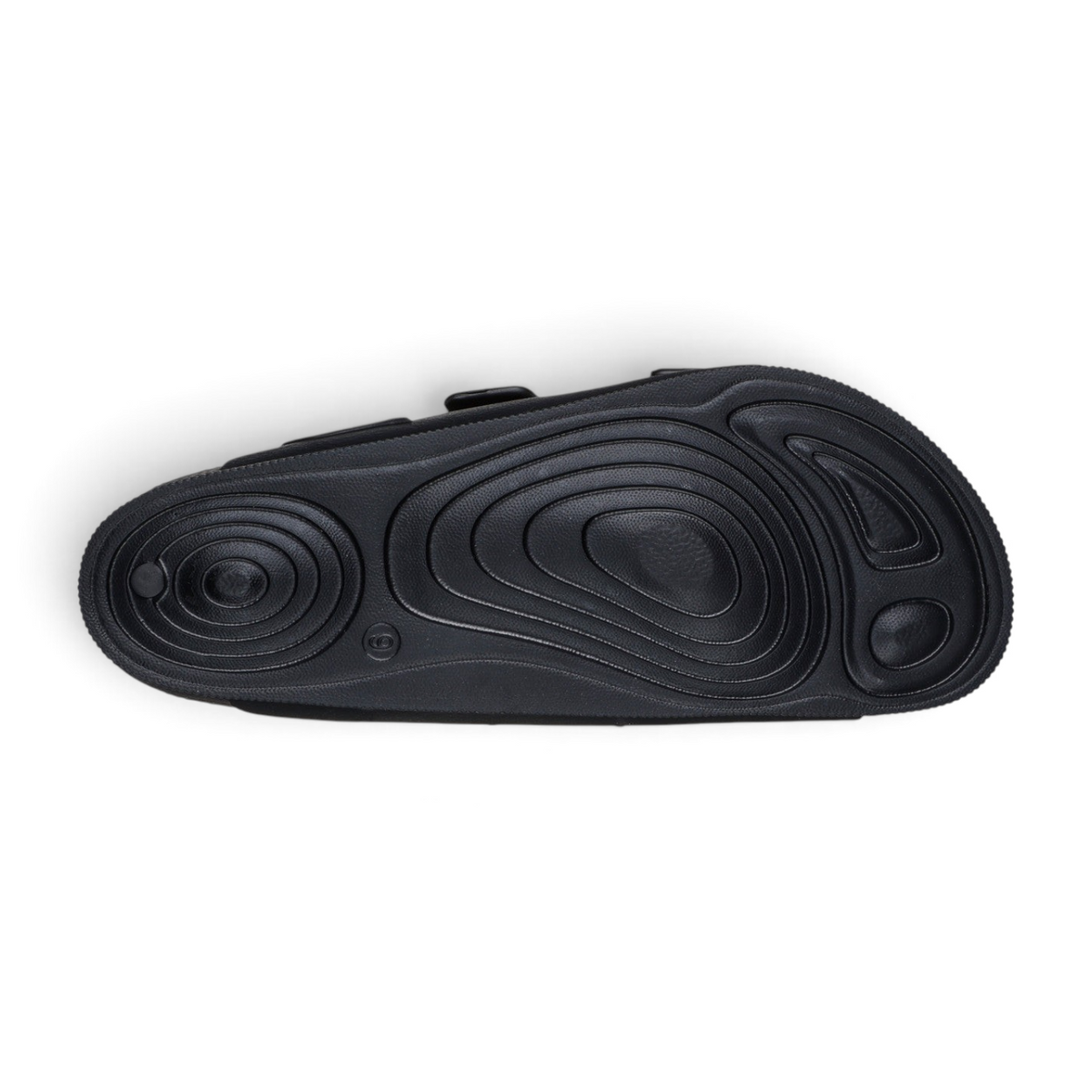 FRG SKECHERS Street Tres-Air Uno Vision-Airy black sandal showing the textured topographical tread pattern outsole