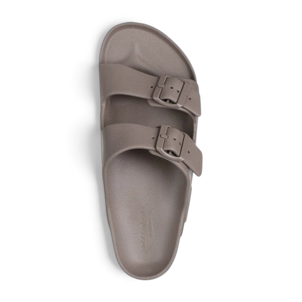 FRG Skechers Foamies Arch Fit Cali Surf slide in taupe with dual adjustable buckles and contoured footbed
