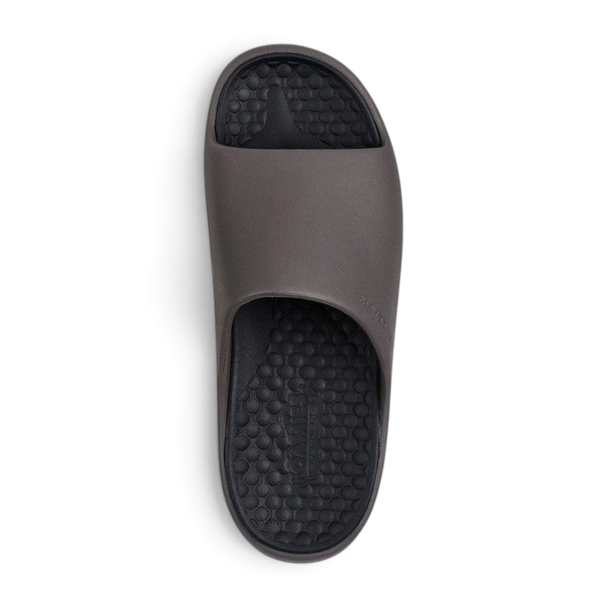 FRG Skechers Foamies Precision Elite khaki vegan slide with a single-band upper and contoured footbed