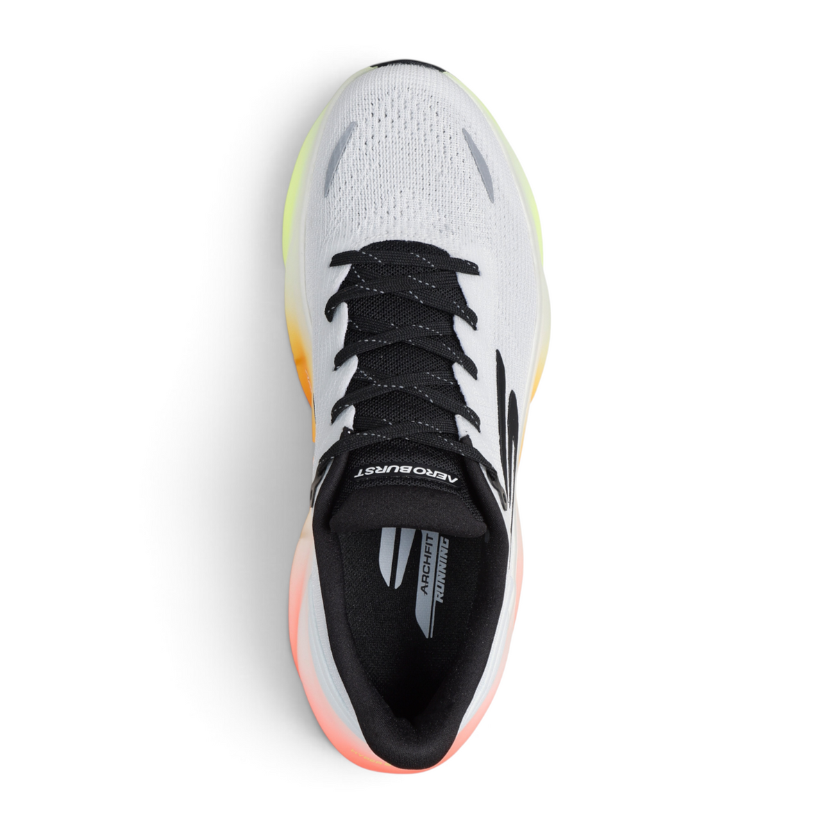 FRG SKECHERS Street Tres-Air Uno Vision-Airy running shoe in white with black laces and a gradient ombre sole