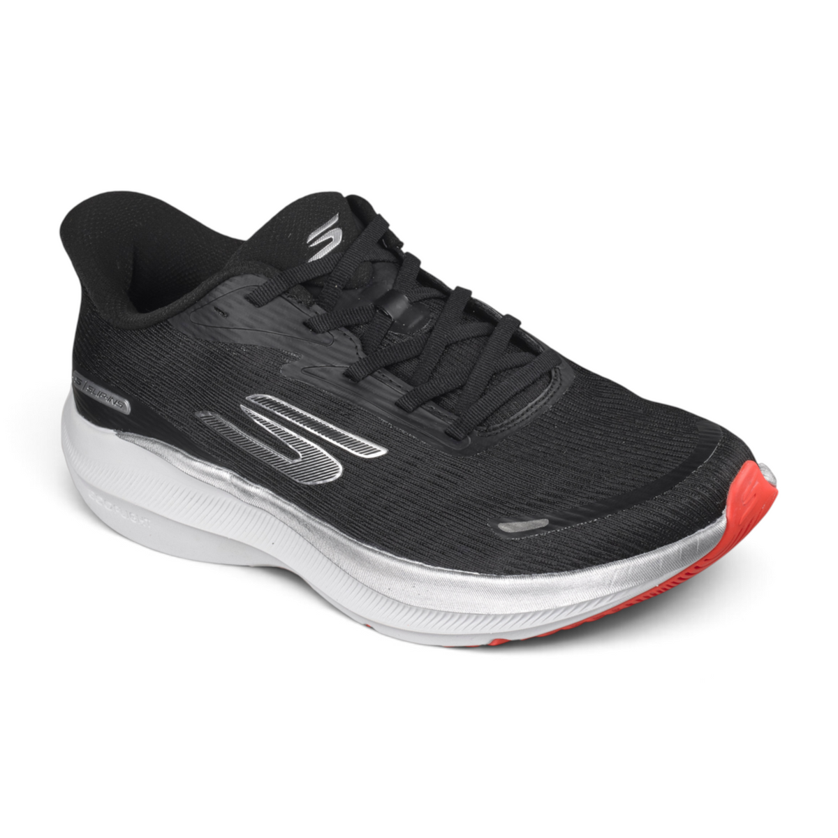 FRG Skechers Go Run Pure 5 black performance running shoe with breathable mesh upper and white cushioned sole