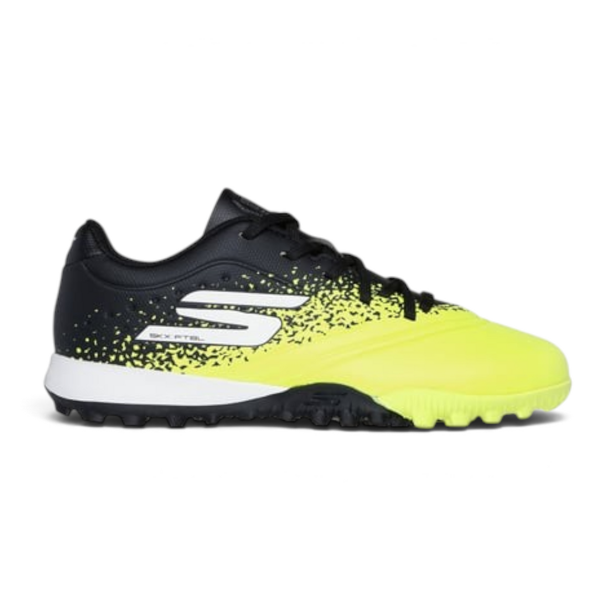 FRG Skechers Razor 1.5 youth turf soccer boots in yellow and black with a lightweight design and multidirectional grip