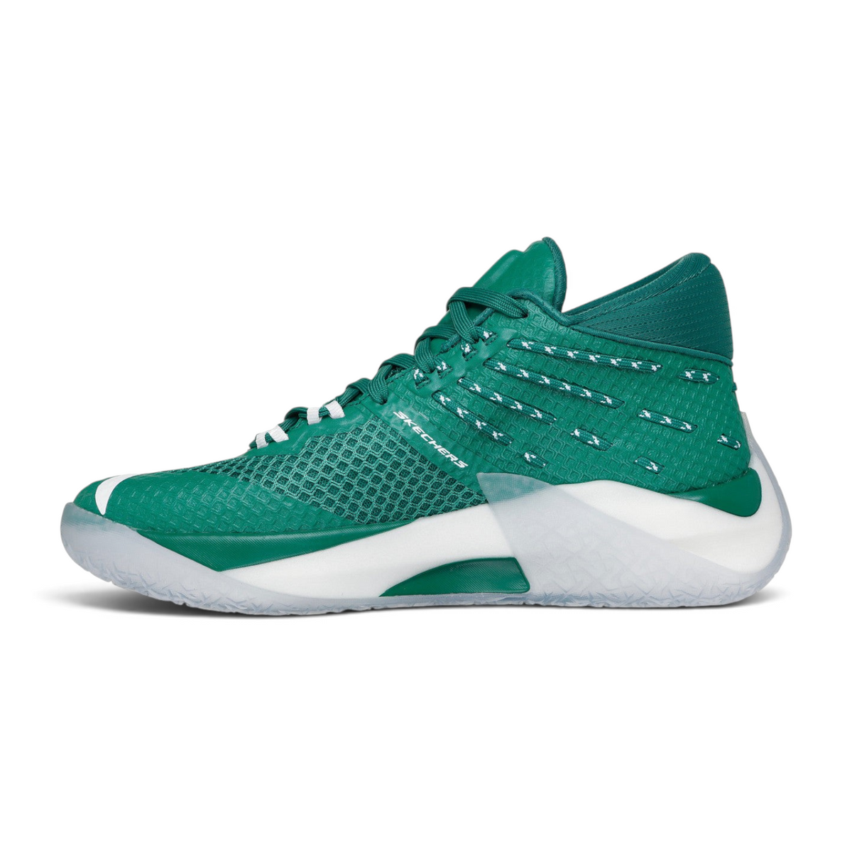 FRG SKX REIGN basketball shoe in vibrant green with a breathable mesh upper and white supportive midsole