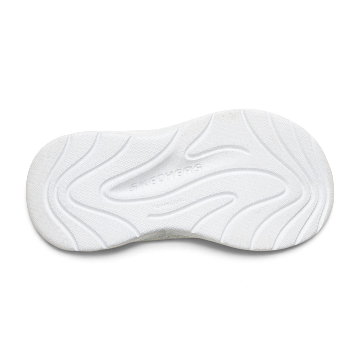 FRG Skechers Wave 92 kids sneaker white non-marking rubber outsole with wave pattern tread
