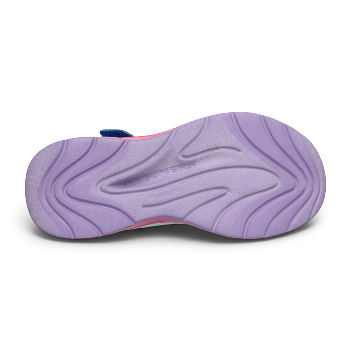 FRG SKECHERS Street Tres-Air Uno Vision-Airy sneaker featuring a purple non-marking rubber outsole with wave patterns.