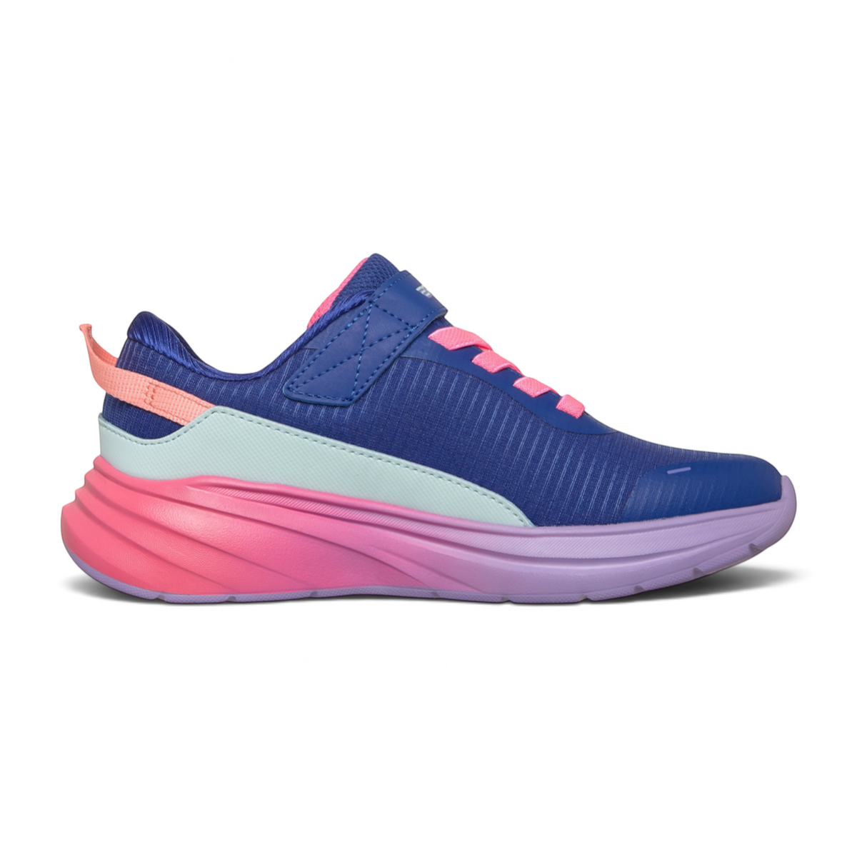 FRG SKECHERS Street Tres-Air Uno Vision-Airy slip-in sneaker in blue, pink, and light blue with a hook-and-loop strap