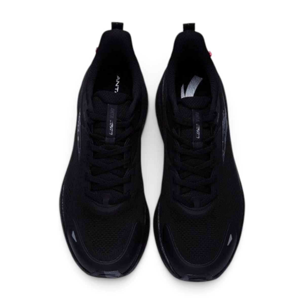 FRG ANTA Rocket 6 black running shoes with breathable mesh upper and NITROEDGE cushioning, top-down view.