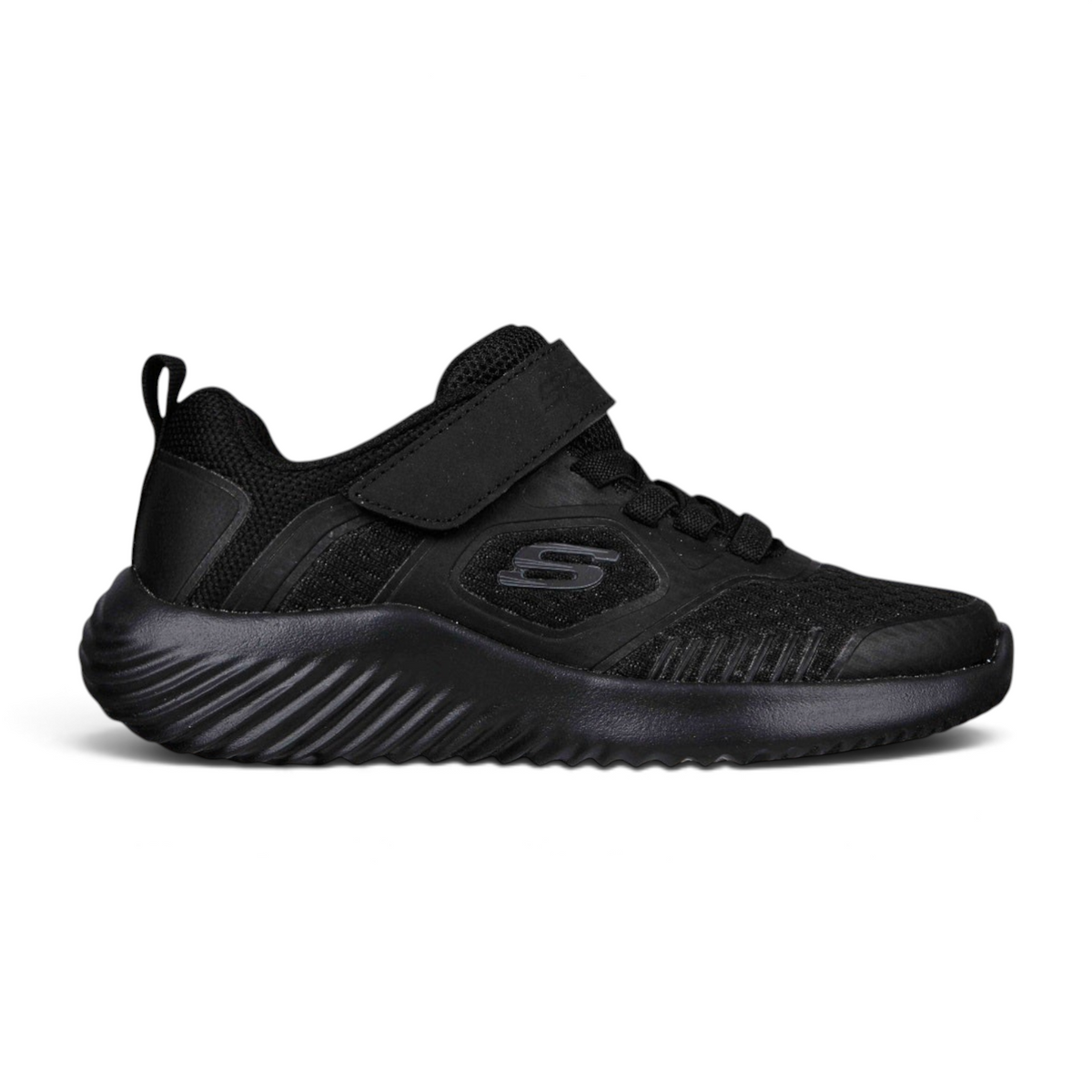 FRG Skechers Bounder Voltvor black sporty lightweight sneakers with memory foam insole and hook-and-loop strap
